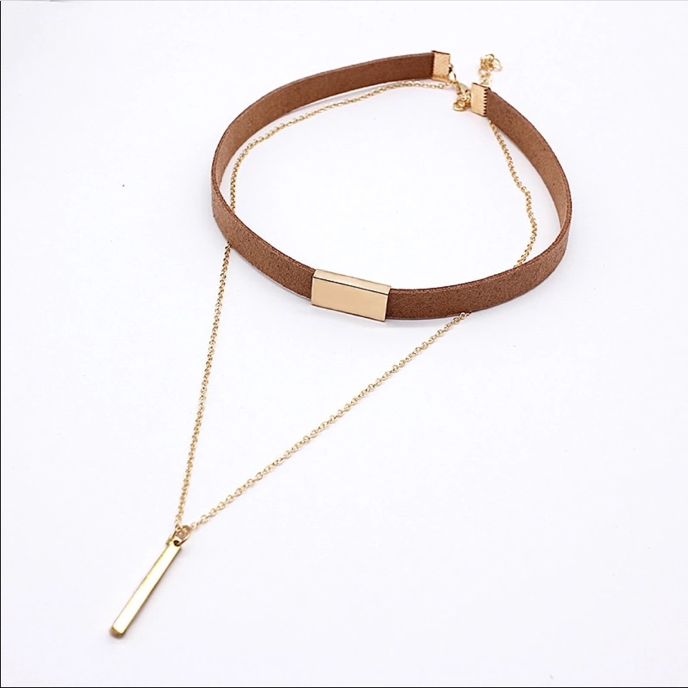 Fashion brown choker necklace